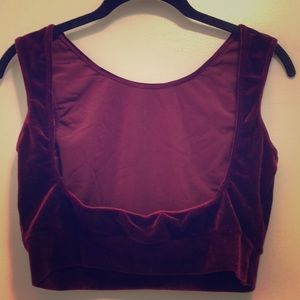 L. Rose Maroon Velvet Choli Top